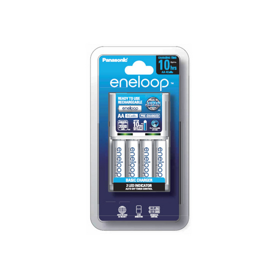PANASONIC Eneloop เครื่องชาร์จมาตรฐาน 10ชม. พร้อมถ่านชาร์จ Eneloop AA 4 ก้อน PANASONIC Eneloop เครื่องชาร์จมาตรฐาน 10ชม. พร้อมถ่านชาร์จ Eneloop AA 4 ก้อน