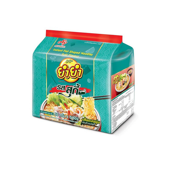 ยำยำเส้นแบนซอง รสสุกี้ 55 กรัม (แพ็ก 6 ซอง) ยำยำเส้นแบนซอง รสสุกี้ 55 กรัม (แพ็ก 6 ซอง)
