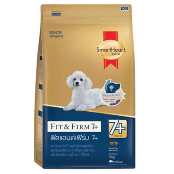 อาหารสุนัขเล็กสมาร์ทฮาร์ทโกลด์ ฟิต&เฟิร์ม 7+ 500g (1 แพ็ก 3 ถุง) อาหารสุนัขเล็กสมาร์ทฮาร์ทโกลด์ ฟิต&เฟิร์ม 7+ 500g (1 แพ็ก 3 ถุง)
