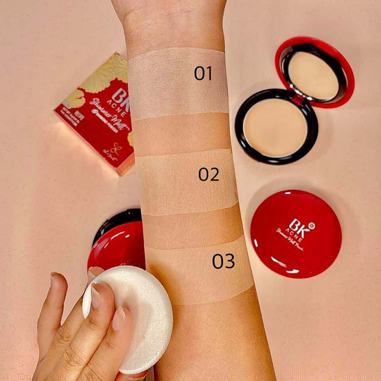 BK Acne แป้งผสมรองพื้น Shimmer Matt 3D Diamond #02 BK Acne แป้งผสมรองพื้น Shimmer Matt 3D Diamond #02
