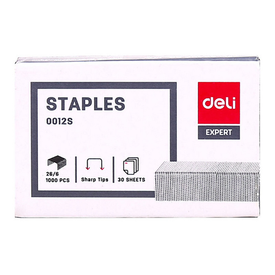 Deli 0012S ลวดเย็บกระดาษเบอร์ 35 No.26/6 (1,000 เข็ม/กล่อง) Deli 0012S ลวดเย็บกระดาษเบอร์ 35 No.26/6 (1,000 เข็ม/กล่อง)