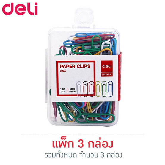 Deli 0024 ลวดสีเสียบกระดาษ (100 ตัว/กล่อง) Deli 0024 ลวดสีเสียบกระดาษ (100 ตัว/กล่อง)