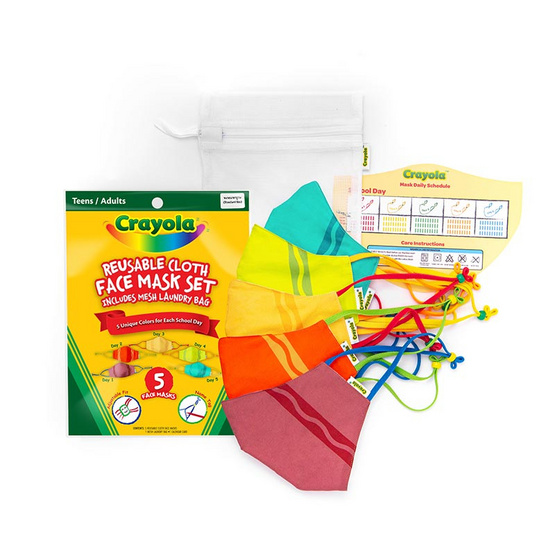 SchoolMaskPack Crayola เซ็ตหน้ากากผ้า ลาย Crayola Stripe (ขนาดมาตรฐาน) 1แพ็ก5 ชิ้น SchoolMaskPack Crayola เซ็ตหน้ากากผ้า ลาย Crayola Stripe (ขนาดมาตรฐาน) 1แพ็ก5 ชิ้น