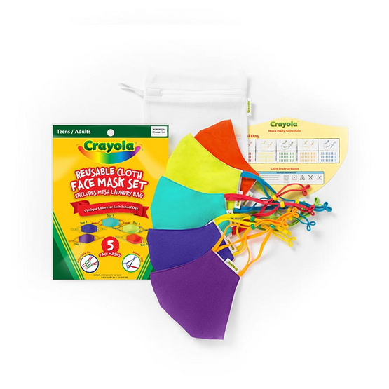 SchoolMaskPack Crayola เซ็ตหน้ากากผ้า ลาย Cool Colors (ขนาดมาตรฐาน) 1แพ็ก5 ชิ้น SchoolMaskPack Crayola เซ็ตหน้ากากผ้า ลาย Cool Colors (ขนาดมาตรฐาน) 1แพ็ก5 ชิ้น
