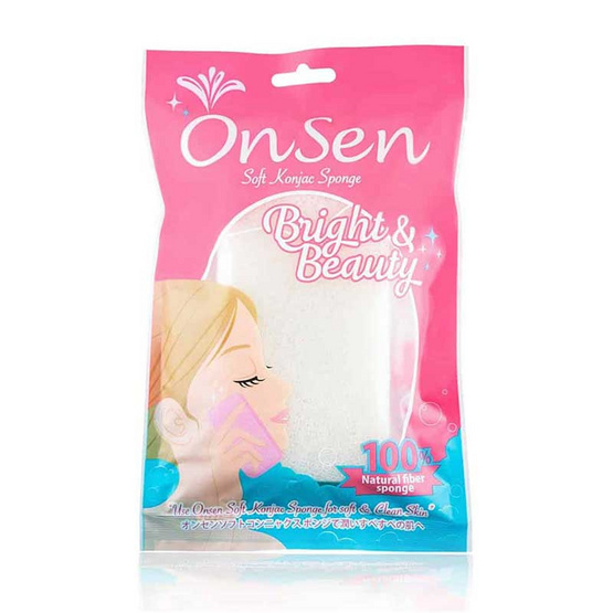Onsen ฟองน้ำขัดผิวใยบุก แบบเหลี่ยม สีขาว (แพ็ก 3 ชิ้น) Onsen ฟองน้ำขัดผิวใยบุก แบบเหลี่ยม สีขาว (แพ็ก 3 ชิ้น)