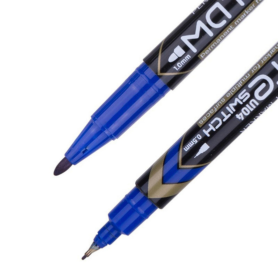 Deli U10430 ปากกามาร์คเกอร์2หัว เขียนซีดี สีน้ำเงิน (แพ็ก 12 ด้าม) Deli U10430 ปากกามาร์คเกอร์2หัว เขียนซีดี สีน้ำเงิน (แพ็ก 12 ด้าม)