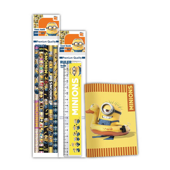 MINIONS Set B4 สมุดบันทึกA6+ดินสอไม้HB+ไม้บรรทัด MINIONS Set B4 สมุดบันทึกA6+ดินสอไม้HB+ไม้บรรทัด