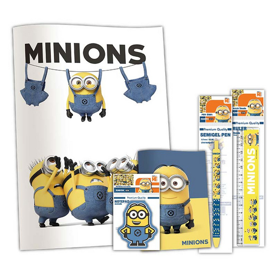 MINIONS Set C1 สมุดB5+สมุดA6+กระดาษฉีก+ปากกา+ไม้บรรทัด MINIONS Set C1 สมุดB5+สมุดA6+กระดาษฉีก+ปากกา+ไม้บรรทัด
