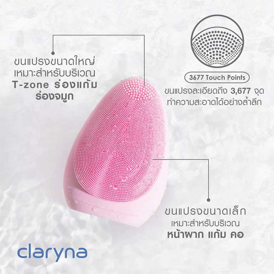 Claryna เครื่องทำความสะอาดผิวหน้า Facial ProSonic Cleanser (ชมพู) Claryna เครื่องทำความสะอาดผิวหน้า Facial ProSonic Cleanser (ชมพู)