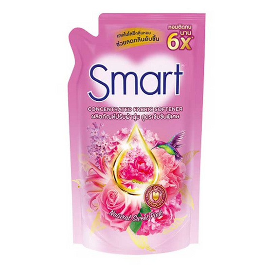 สมาร์ท น้ำยาปรับผ้านุ่มเข้มข้น เนเชอรัลสวีทพิ้ง สีชมพู 530 มล. สมาร์ท น้ำยาปรับผ้านุ่มเข้มข้น เนเชอรัลสวีทพิ้ง สีชมพู 530 มล.