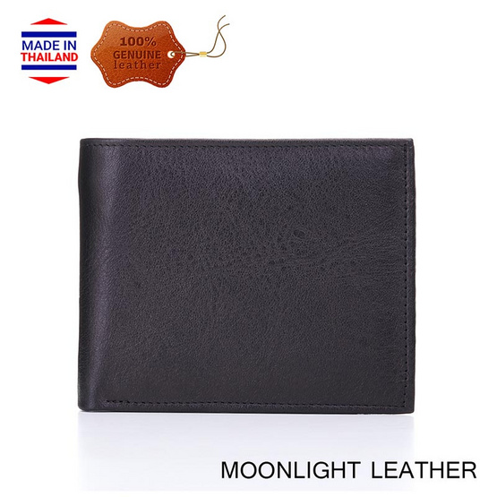 MOONLIGHT กระเป๋าสตางค์ชายหนังวัวแท้ รุ่น Calvin สีดำ MOONLIGHT กระเป๋าสตางค์ชายหนังวัวแท้ รุ่น Calvin สีดำ