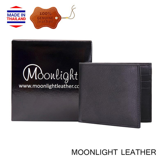 MOONLIGHT กระเป๋าสตางค์ชายหนังวัวแท้ รุ่น Calvin สีดำ MOONLIGHT กระเป๋าสตางค์ชายหนังวัวแท้ รุ่น Calvin สีดำ