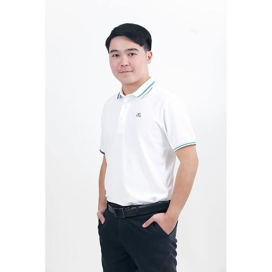 CP ALL เสื้อโปโลชาย Upcycling สีขาว CP ALL เสื้อโปโลชาย Upcycling สีขาว