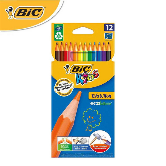 BIC Kids ดินสอสีไม้ Evolution 12 สี BIC Kids ดินสอสีไม้ Evolution 12 สี