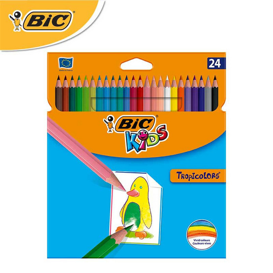 BIC Kids ดินสอสีไม้ Tropicolors 24 สี BIC Kids ดินสอสีไม้ Tropicolors 24 สี