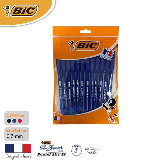 BIC ปากกาลูกลื่น Round Stic EZ 0.7 มม. (แพ็ก 12 ด้าม) BIC ปากกาลูกลื่น Round Stic EZ 0.7 มม. (แพ็ก 12 ด้าม)