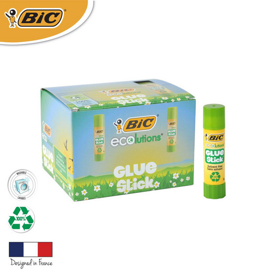 BIC กาวเเท่ง 8 กรัม Ecolutions (30แท่ง/กล่อง) BIC กาวเเท่ง 8 กรัม Ecolutions (30แท่ง/กล่อง)