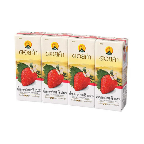 ดอยคำ สตรอว์เบอร์รี 98% 200 มล. (แพ็ก 4 กล่อง) ดอยคำ สตรอว์เบอร์รี 98% 200 มล. (แพ็ก 4 กล่อง)