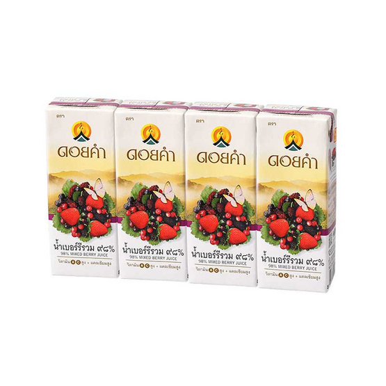 ดอยคำ น้ำเบอร์รีรวม 98% 200 มล. (แพ็ก 4 กล่อง) ดอยคำ น้ำเบอร์รีรวม 98% 200 มล. (แพ็ก 4 กล่อง)