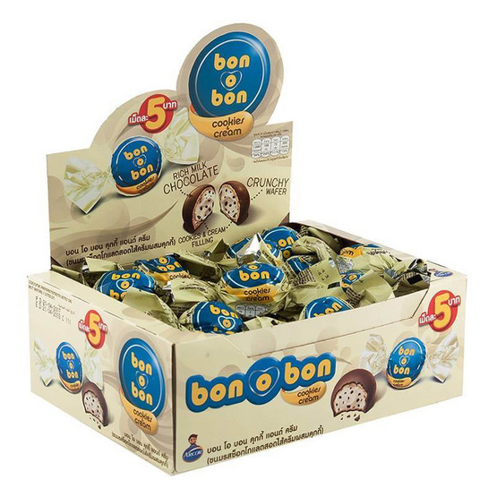 บอนโอบอน ช็อกโกแลตคุกกี้แอนด์ครีม 14 กรัม (ยกกล่อง 30 ชิ้น) บอนโอบอน ช็อกโกแลตคุกกี้แอนด์ครีม 14 กรัม (ยกกล่อง 30 ชิ้น)