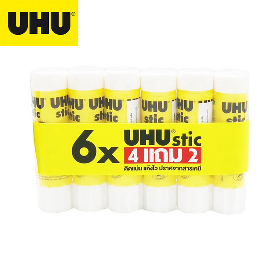 UHU Glue Stick กาวแท่ง 8.2 กรัม (แพ็ค6แท่ง) UHU Glue Stick กาวแท่ง 8.2 กรัม (แพ็ค6แท่ง)