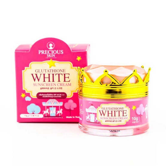 Precious Skin ครีมกันแดด Glutathione White Sunscreen Cream SFP 50 PA+++ 10 กรัม Precious Skin ครีมกันแดด Glutathione White Sunscreen Cream SFP 50 PA+++ 10 กรัม