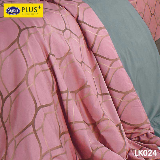Satin Plus Luckyme ชุดผ้าปูที่นอน 5 ฟุต 5 ชิ้น ลาย LK024 Satin Plus Luckyme ชุดผ้าปูที่นอน 5 ฟุต 5 ชิ้น ลาย LK024