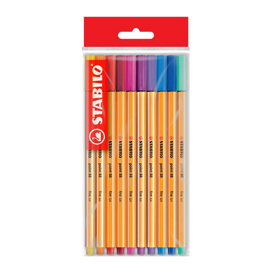 STABILO 1แถม1 Point88 ปากกาสีหมึกน้ำ ชุด10สี คละสี (แพ็ก10ด้าม) STABILO 1แถม1 Point88 ปากกาสีหมึกน้ำ ชุด10สี คละสี (แพ็ก10ด้าม)
