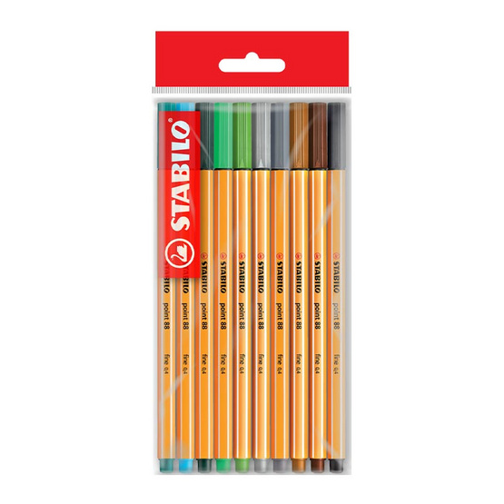 STABILO 1แถม1 Point88 ปากกาสีหมึกน้ำ ชุด10สี คละสี (แพ็ก10ด้าม) STABILO 1แถม1 Point88 ปากกาสีหมึกน้ำ ชุด10สี คละสี (แพ็ก10ด้าม)