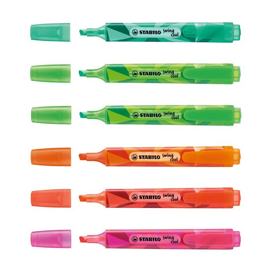 STABILO 1แถม1 ปากกาเน้นข้อความ Swing Cool Pastel 6สี + Matrix 6สี STABILO 1แถม1 ปากกาเน้นข้อความ Swing Cool Pastel 6สี + Matrix 6สี