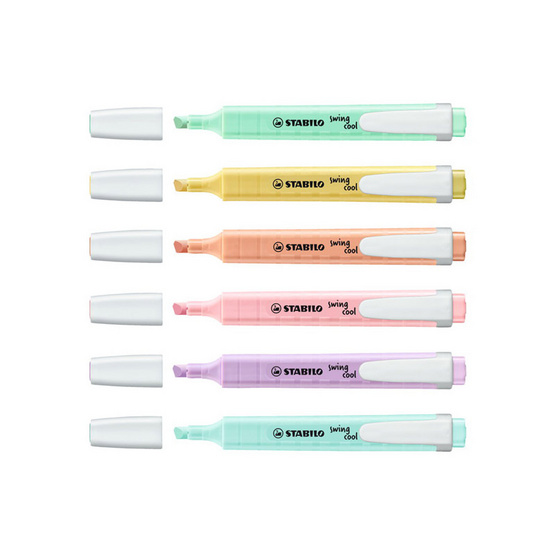 STABILO 1แถม1 ปากกาเน้นข้อความ Swing Cool Pastel 6 สี (แพ็ก6ด้าม) STABILO 1แถม1 ปากกาเน้นข้อความ Swing Cool Pastel 6 สี (แพ็ก6ด้าม)