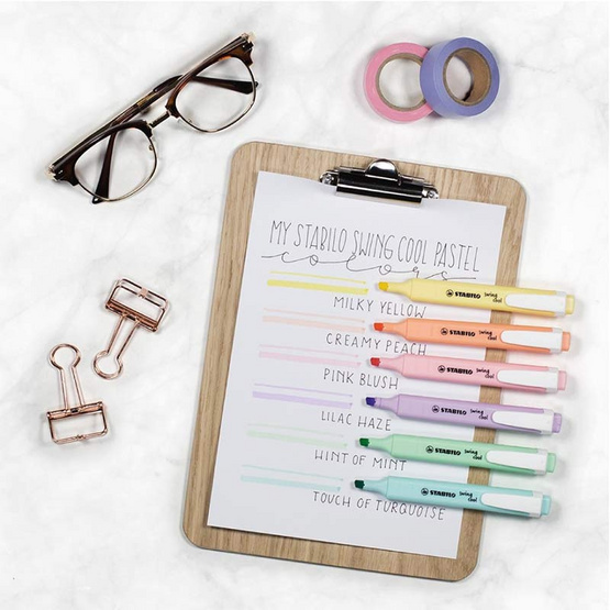 STABILO 1แถม1 ปากกาเน้นข้อความ Swing Cool Pastel 6 สี (แพ็ก6ด้าม) STABILO 1แถม1 ปากกาเน้นข้อความ Swing Cool Pastel 6 สี (แพ็ก6ด้าม)