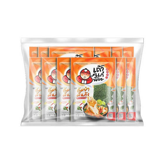 เถ้าแก่น้อย สาหร่ายทอดรสต้มยำมันกุ้ง 12 กรัม (แพ็ก 12 ชิ้น) เถ้าแก่น้อย สาหร่ายทอดรสต้มยำมันกุ้ง 12 กรัม (แพ็ก 12 ชิ้น)