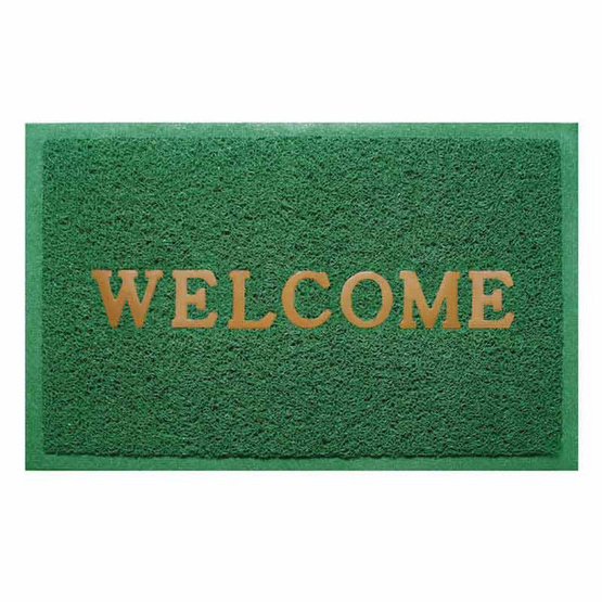 WSP พรมดักฝุ่น WELCOME สีเขียว ขนาด 40X60 ซม. WSP พรมดักฝุ่น WELCOME สีเขียว ขนาด 40X60 ซม.