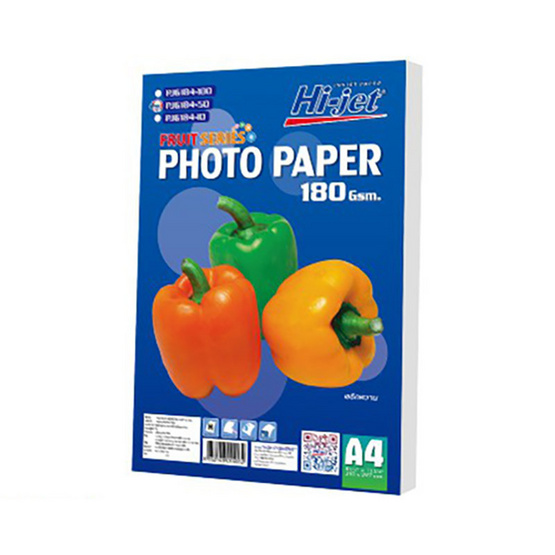 Hi-jet กระดาษโฟโต้ ผิวมัน Inkjet Fruit Series Glossy Photo Paper 180แกรม A4 (50 แผ่น) Hi-jet กระดาษโฟโต้ ผิวมัน Inkjet Fruit Series Glossy Photo Paper 180แกรม A4 (50 แผ่น)