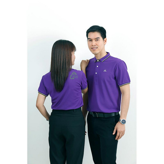 CP ALL เสื้อโปโลชาย Upcycling สีม่วง CP ALL เสื้อโปโลชาย Upcycling สีม่วง
