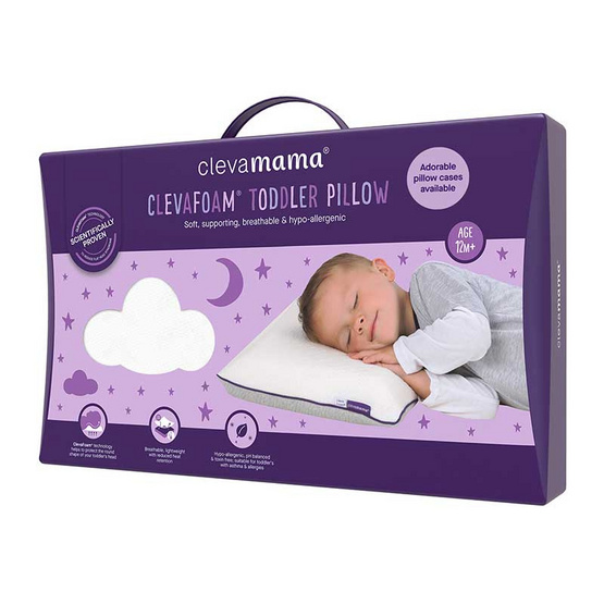 Clevamama หมอน ClevaFoam Toddler Pillow สำหรับเด็กอายุ 1 ปีขึ้นไป Clevamama หมอน ClevaFoam Toddler Pillow สำหรับเด็กอายุ 1 ปีขึ้นไป