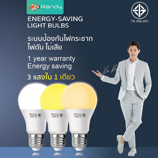 RANDY แผ่น LED 3สี 24 วัตต์ 3แถม1 RANDY แผ่น LED 3สี 24 วัตต์ 3แถม1