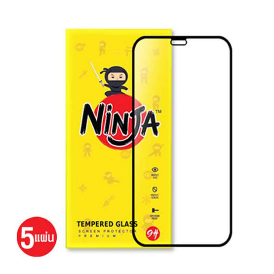Ninja ฟิล์มกระจก Iphone 12 Pro Max Full แพ็ค 5 ชิ้น Ninja ฟิล์มกระจก Iphone 12 Pro Max Full แพ็ค 5 ชิ้น