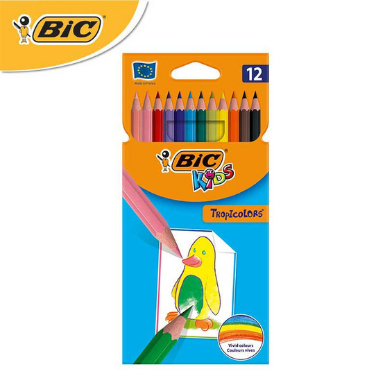 BIC Kids (1แถม1) ดินสอสีไม้ Tropicolors 12 สี BIC Kids (1แถม1) ดินสอสีไม้ Tropicolors 12 สี