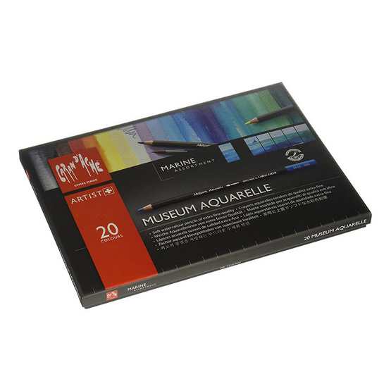 Caran D'Ache ชุดดินสอสีระบายน้ำ Museum 20 สี (Marine) 3510.920 Caran D'Ache ชุดดินสอสีระบายน้ำ Museum 20 สี (Marine) 3510.920