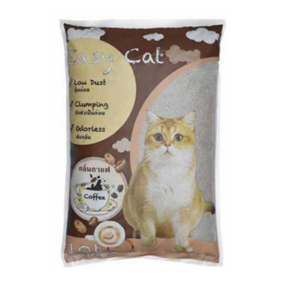 Easy Cat ทรายแมวกลิ่นกาแฟ 10 ลิตร Easy Cat ทรายแมวกลิ่นกาแฟ 10 ลิตร