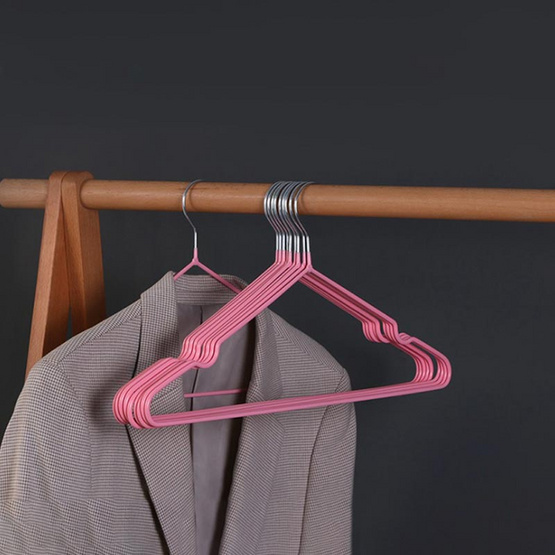 CASSA ไม้แขวนเสื้อรักษาทรง แพ็ก 10 ชิ้น - สีชมพู CASSA ไม้แขวนเสื้อรักษาทรง แพ็ก 10 ชิ้น - สีชมพู