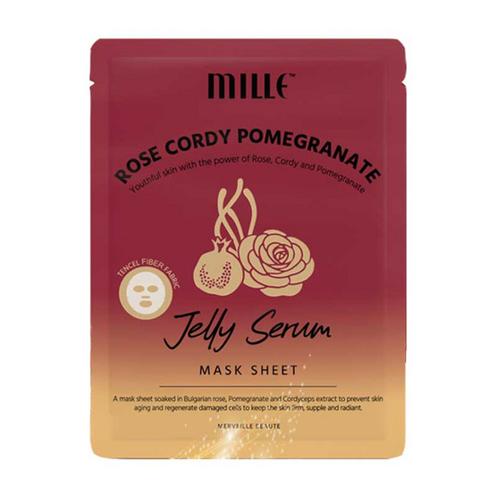 MILLE แผ่นมาส์กหน้า ROSE CORDY POMEGRANATE JELLY SERUM MASK SHEET 28 กรัม MILLE แผ่นมาส์กหน้า ROSE CORDY POMEGRANATE JELLY SERUM MASK SHEET 28 กรัม