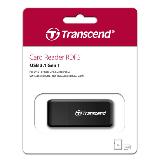Transcend อุปกรณ์อ่านการ์ด Card Readers RDF5 Black Transcend อุปกรณ์อ่านการ์ด Card Readers RDF5 Black