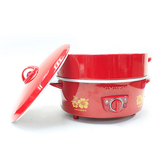 HANABISHI กระทะไฟฟ้าพร้อมซึ้งนึ่ง 10 นิ้ว รุ่น HEP-10S สีแดง (คละลาย) HANABISHI กระทะไฟฟ้าพร้อมซึ้งนึ่ง 10 นิ้ว รุ่น HEP-10S สีแดง (คละลาย)