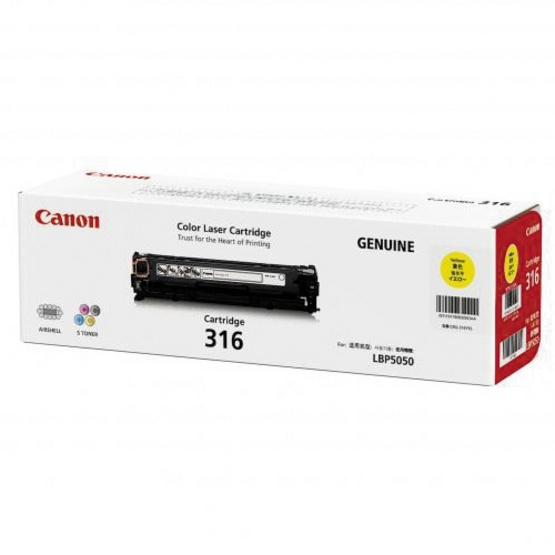 Canon ตลับหมึกโทนเนอร์ รุ่น Cartridge 316 Y สำหรับเครื่องพิมพ์รุ่น LBP5050/5050N Canon ตลับหมึกโทนเนอร์ รุ่น Cartridge 316 Y สำหรับเครื่องพิมพ์รุ่น LBP5050/5050N