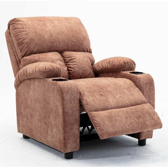 Hot Deal Furniture Recliner เก้าอี้พักผ่อน หุ้มผ้าลายหนังมี มีที่วาง