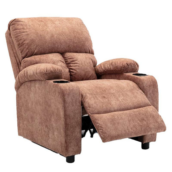 Hot Deal Furniture Recliner เก้าอี้พักผ่อน หุ้มผ้าลายหนังมี มีที่วาง