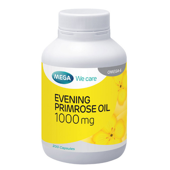 Mega We Care EPO 1000 MG. น้ำมันดอกอีฟนิ่งพริมโรส ดูแลผิวสำหรับผู้หญิงทุกวัย บรรจุ 200 แคปซูล Mega We Care EPO 1000 MG. น้ำมันดอกอีฟนิ่งพริมโรส ดูแลผิวสำหรับผู้หญิงทุกวัย บรรจุ 200 แคปซูล